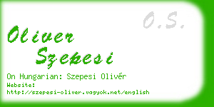 oliver szepesi business card