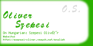 oliver szepesi business card